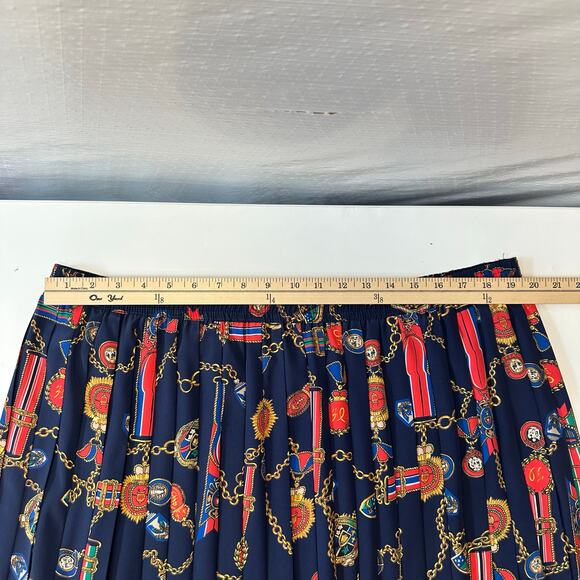Vintage Alfred Dunner Womens 24W Pleated Skirt Elastic Waist Nautical Colorful - Picture 7 of 9